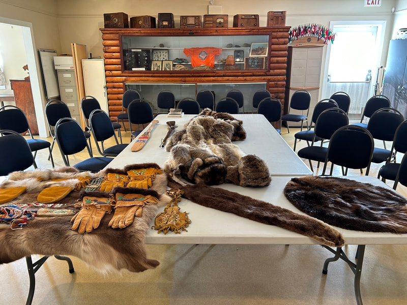 Educational fur trapper display for schools